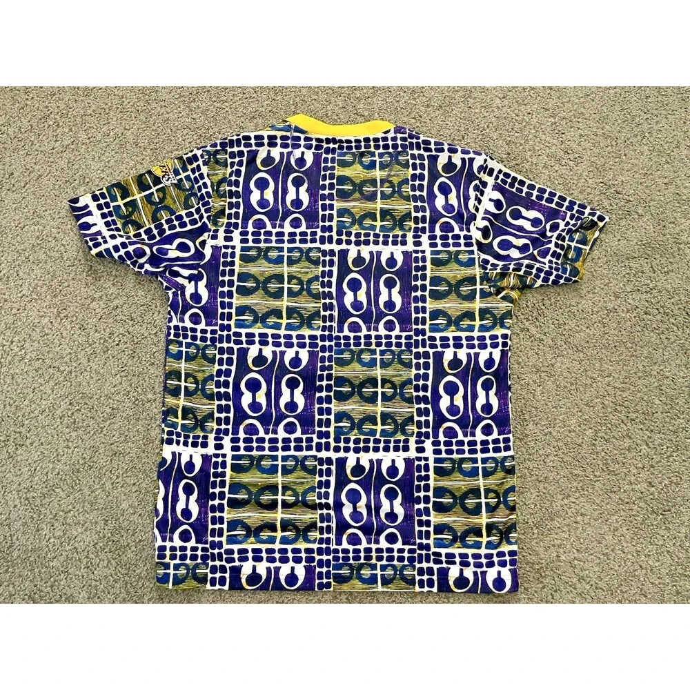 Two Hype NBA LAB Los Angeles Lakers All Over Print Tee Gold Embroidered Size XL
